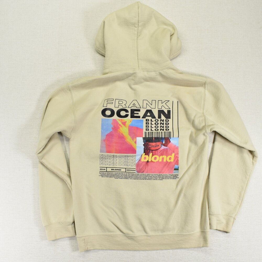 Frank Ocean Blond Hoodie Adult Small Cream Ivory Graphic Music Merch Pullover